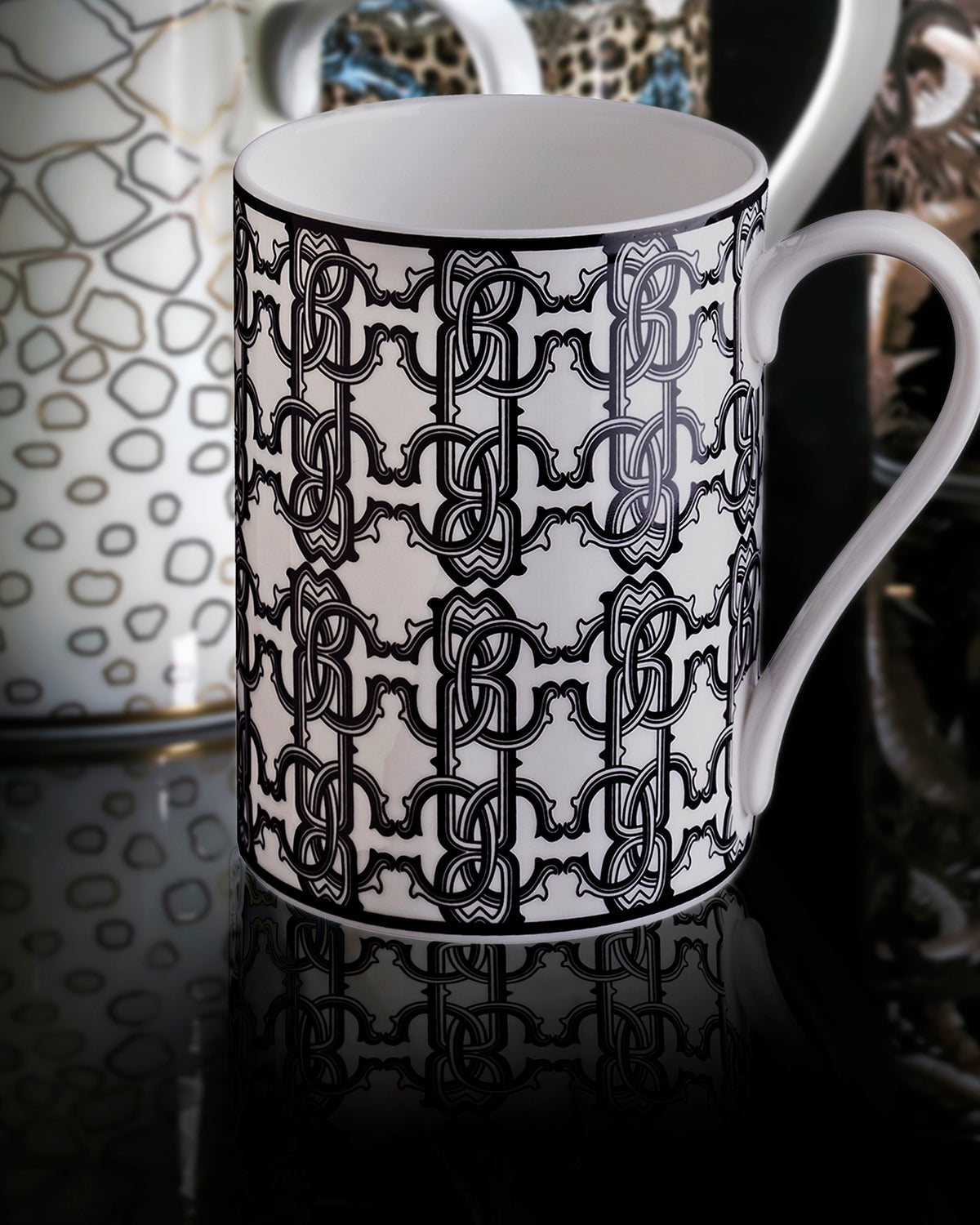 Roberto Cavalli Home Monogram Black mug – photo 2