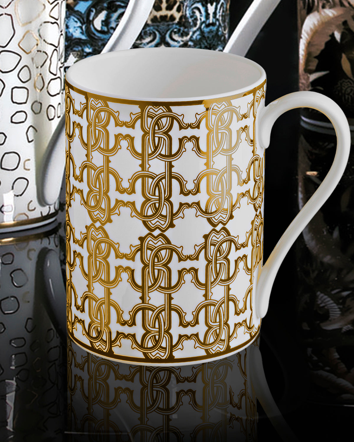 Roberto Cavalli Home Monogram Gold mug – photo 2
