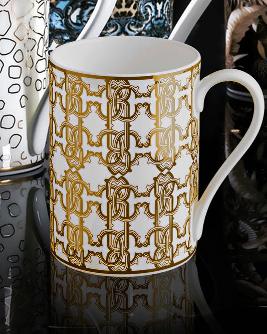 Roberto Cavalli Home Monogram Gold mug – photo 2