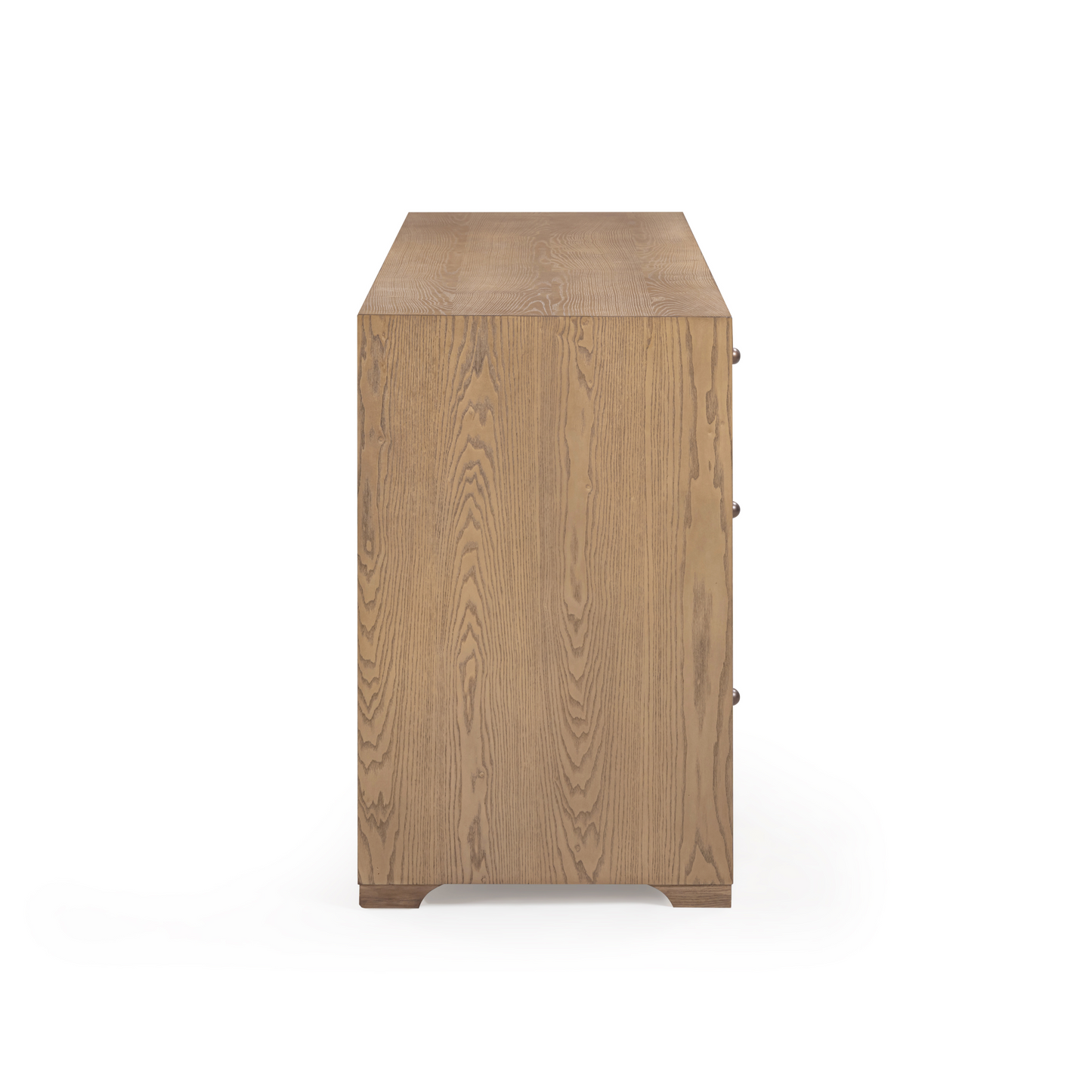 Laurentis 64" Light Taupe Suede and Wood 6-Drawer Dresser Natural by Tov Furniture