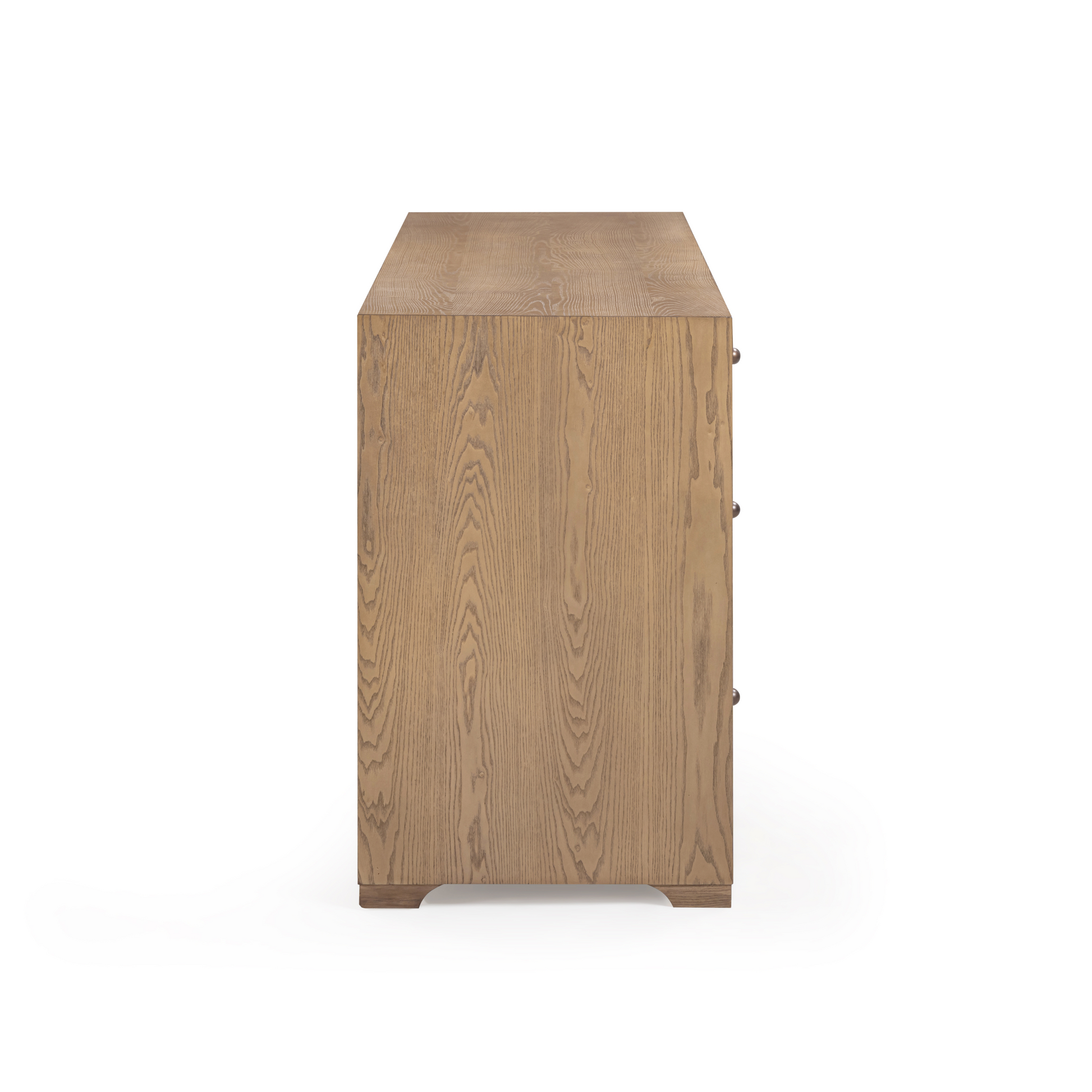 Laurentis 64" Light Taupe Suede and Wood 6-Drawer Dresser Natural by Tov Furniture