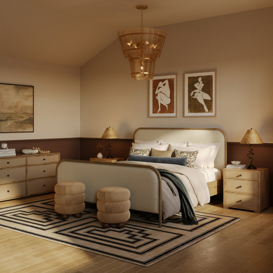 Hatia Basketweave Panel Bed by TOV Furniture – several options shown