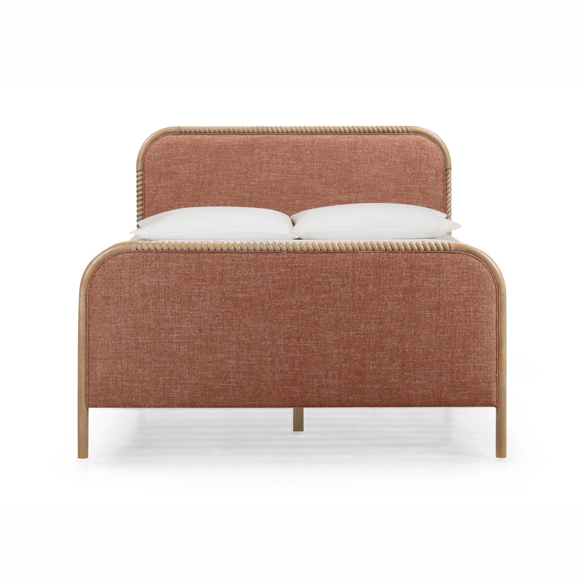 Hatia Basketweave Panel Sienna Red Queen Bed by Tov Furniture