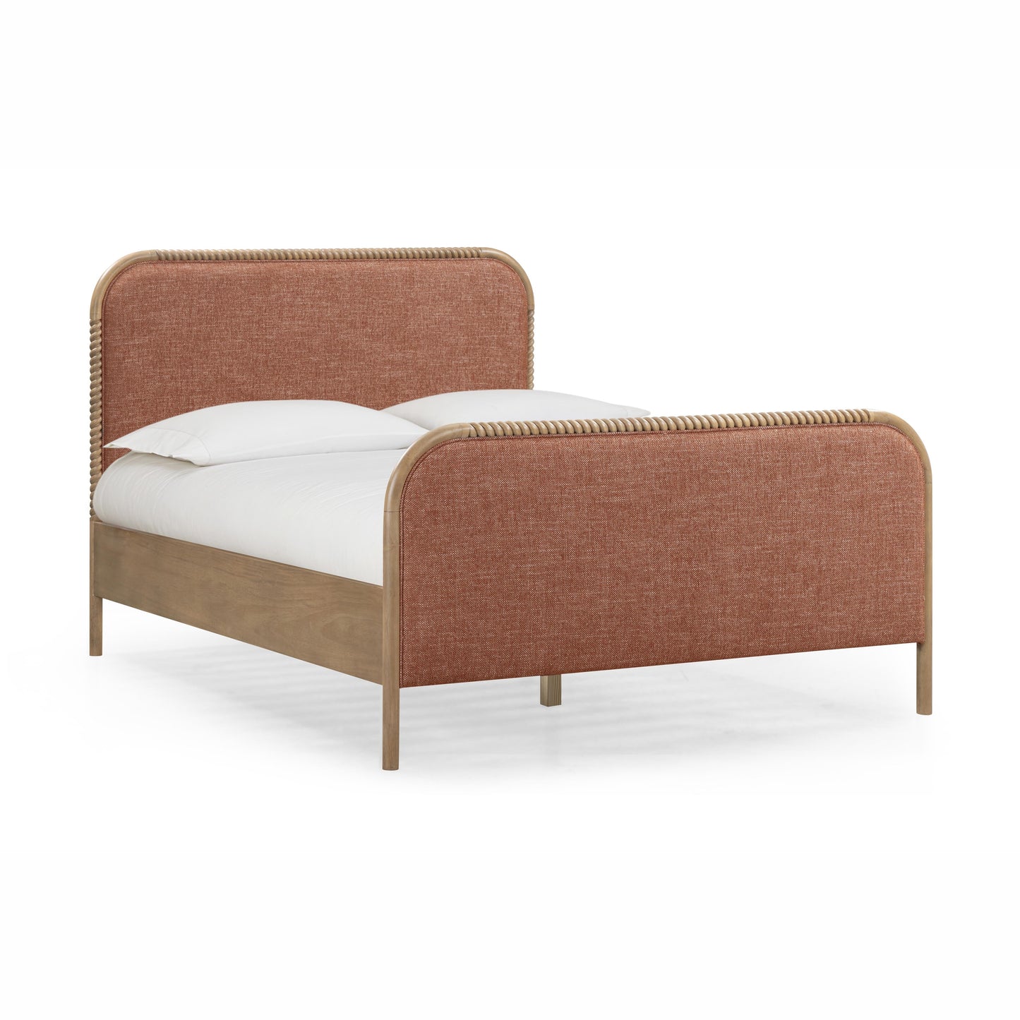 Hatia Basketweave Panel Sienna Red Queen Bed by Tov Furniture