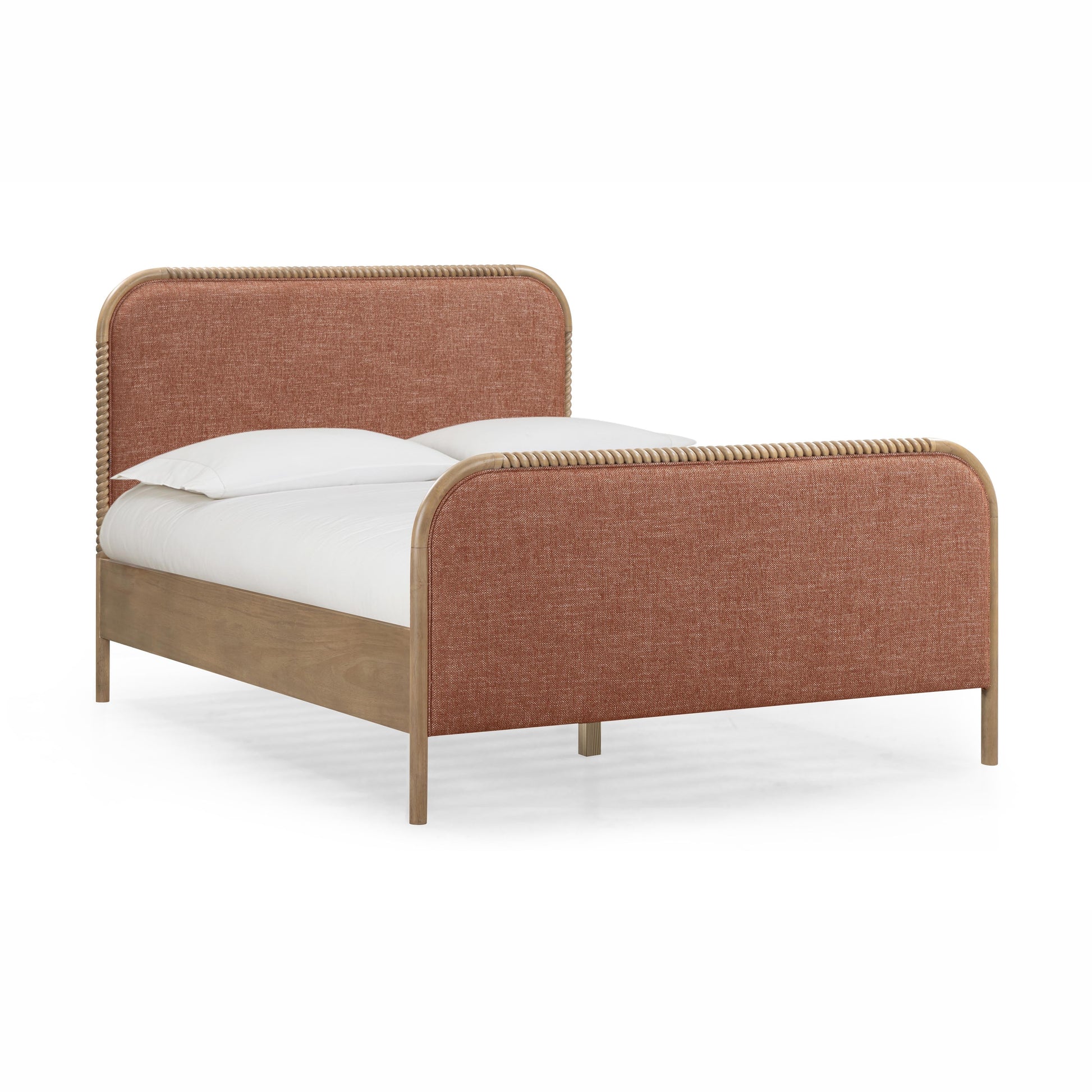Hatia Basketweave Panel Sienna Red Queen Bed by Tov Furniture