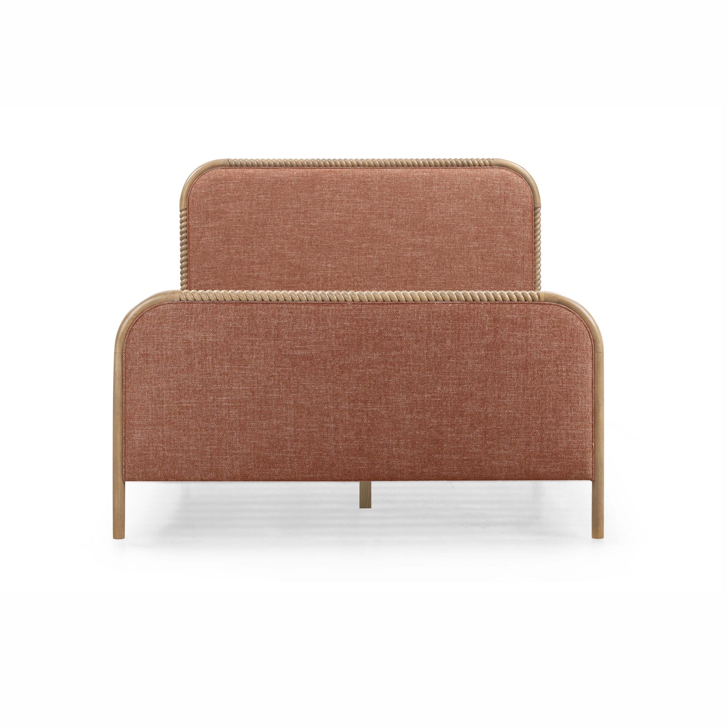 Hatia Basketweave Panel Sienna Red Queen Bed by Tov Furniture