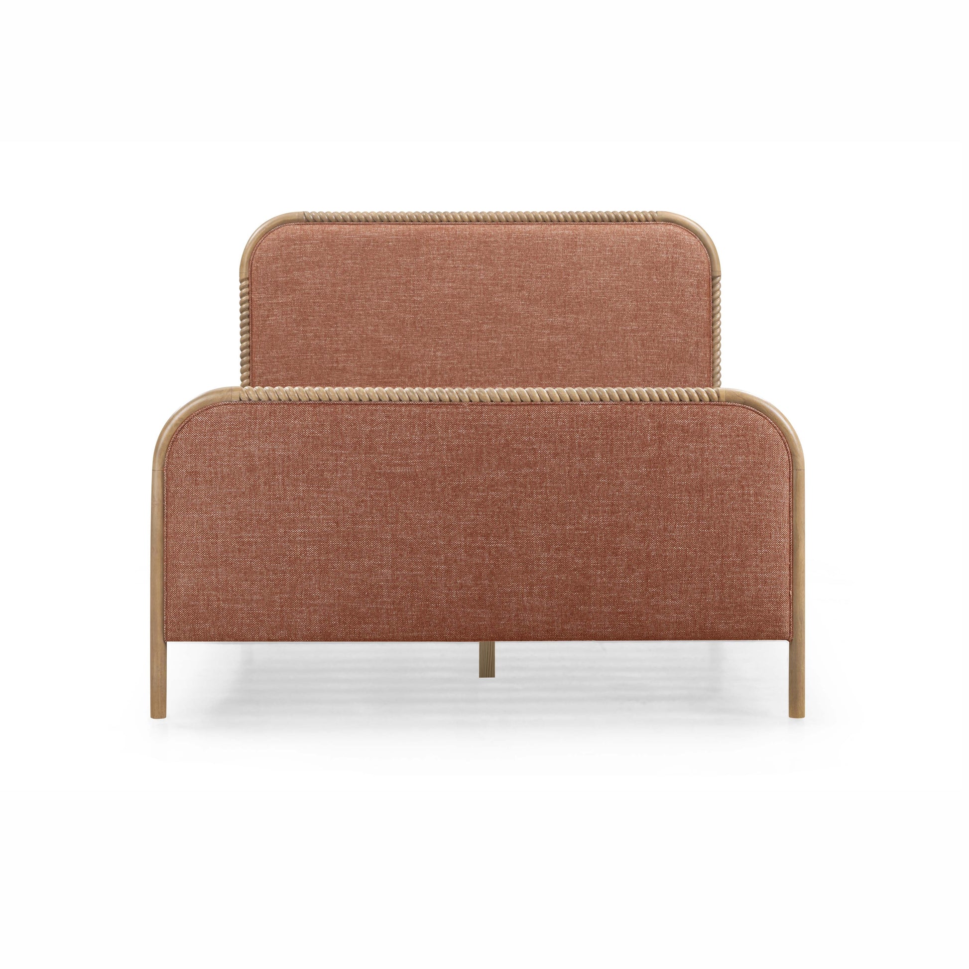 Hatia Basketweave Panel Sienna Red Queen Bed by Tov Furniture