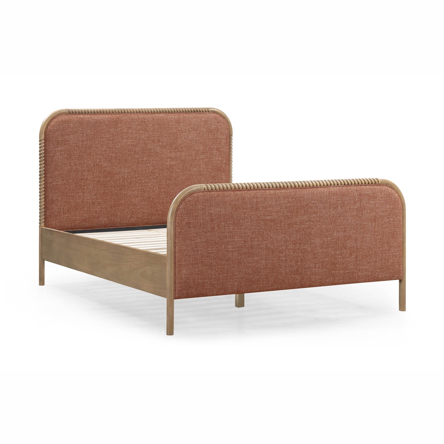 Hatia Basketweave Panel Sienna Red Queen Bed by Tov Furniture
