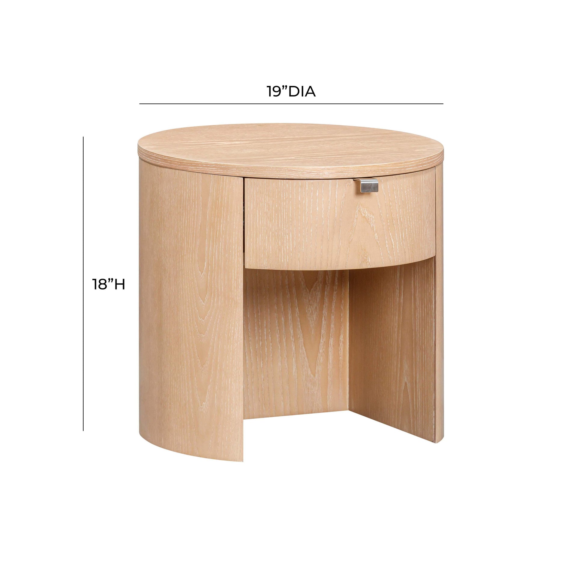 Marlow Natural Wood Round Nightstand by TOV