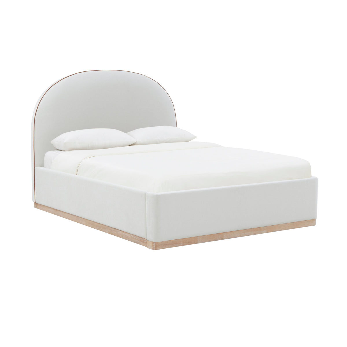 Marlow Cream Performance Velvet Queen Bed by TOV Furniture – photo 1 of 11