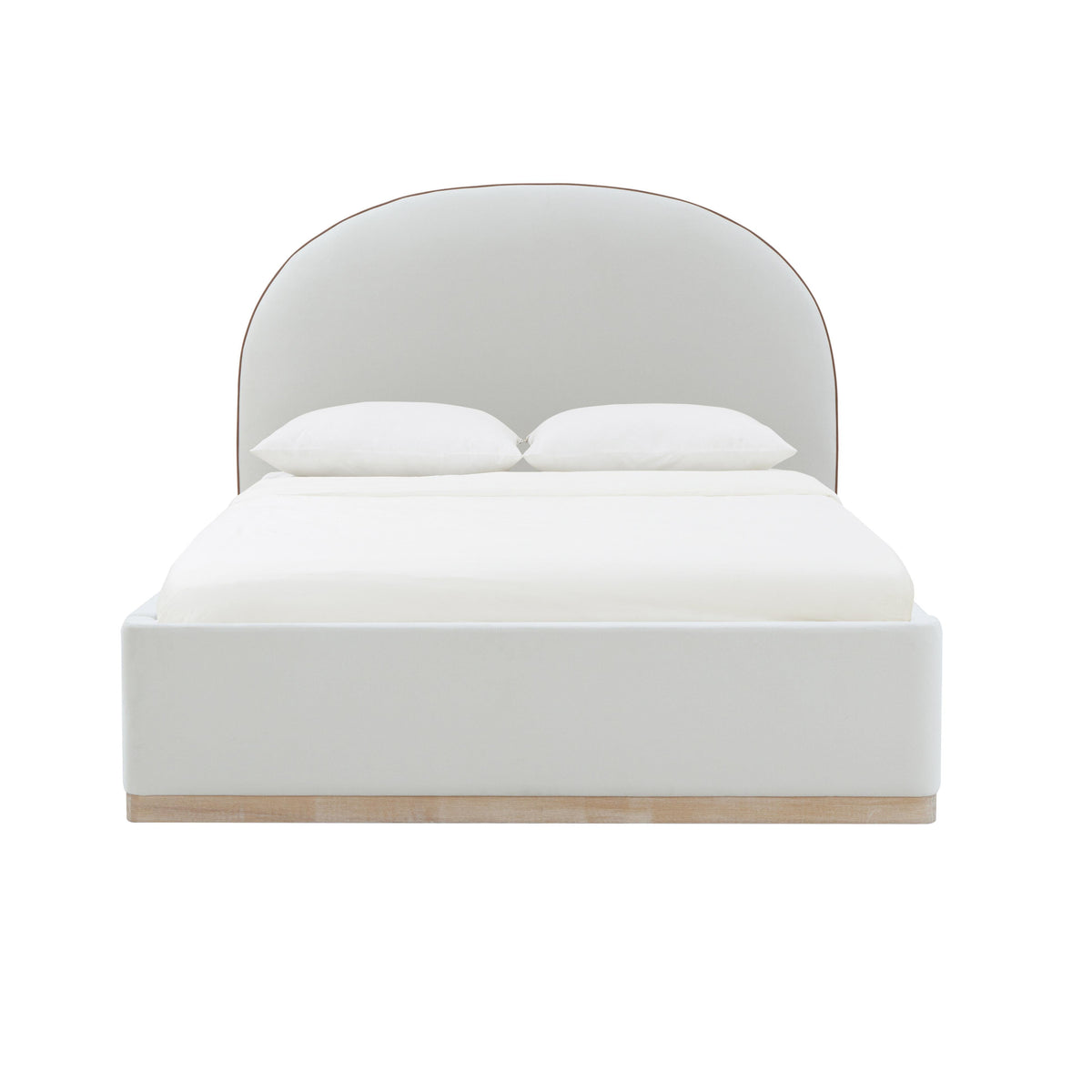 Marlow Cream Performance Velvet Queen Bed by TOV Furniture – photo 6 of 11