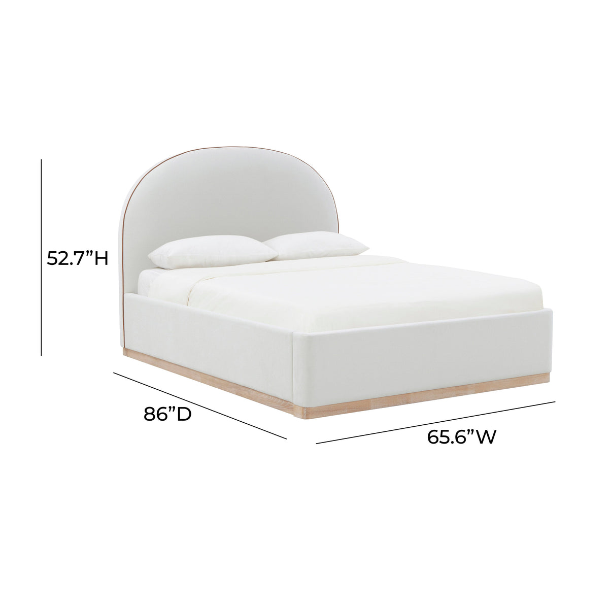 Marlow Cream Performance Velvet Queen Bed by TOV Furniture – photo 9 of 11