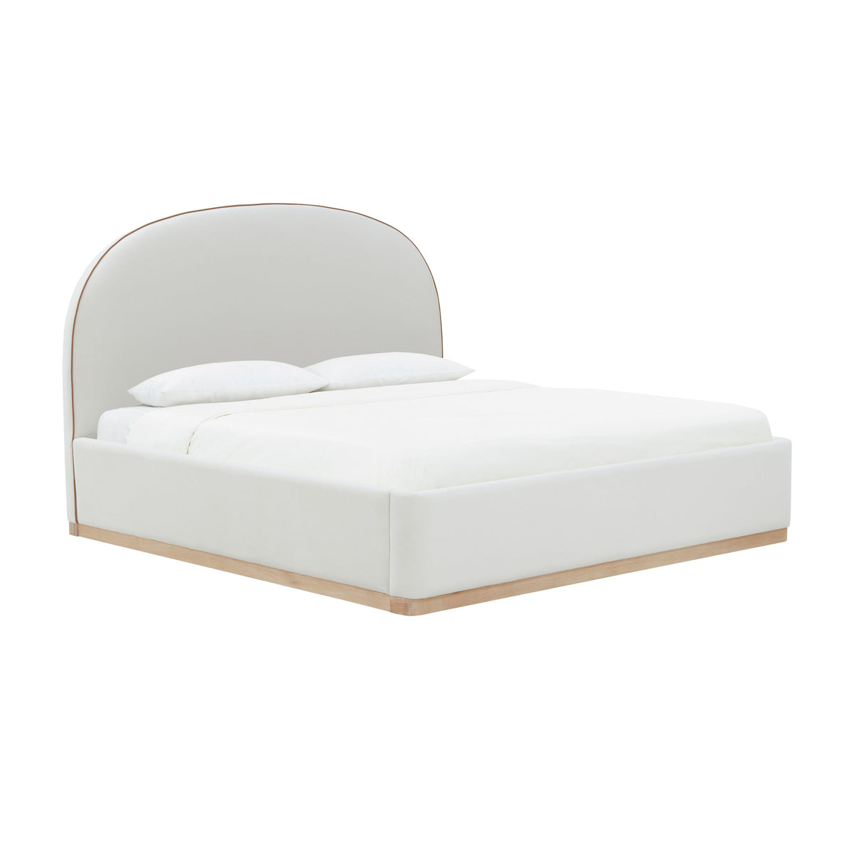 Marlow Cream Performance Velvet King Bed by TOV Furniture – photo 1 of 11