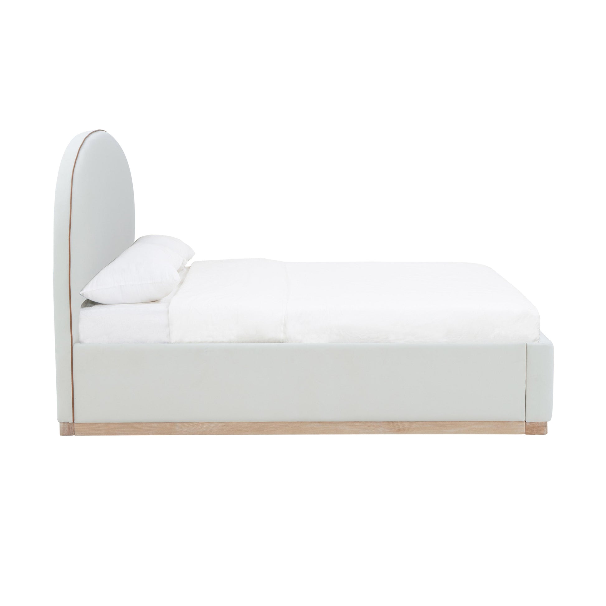 Marlow Cream Velvet King Bed by TOV