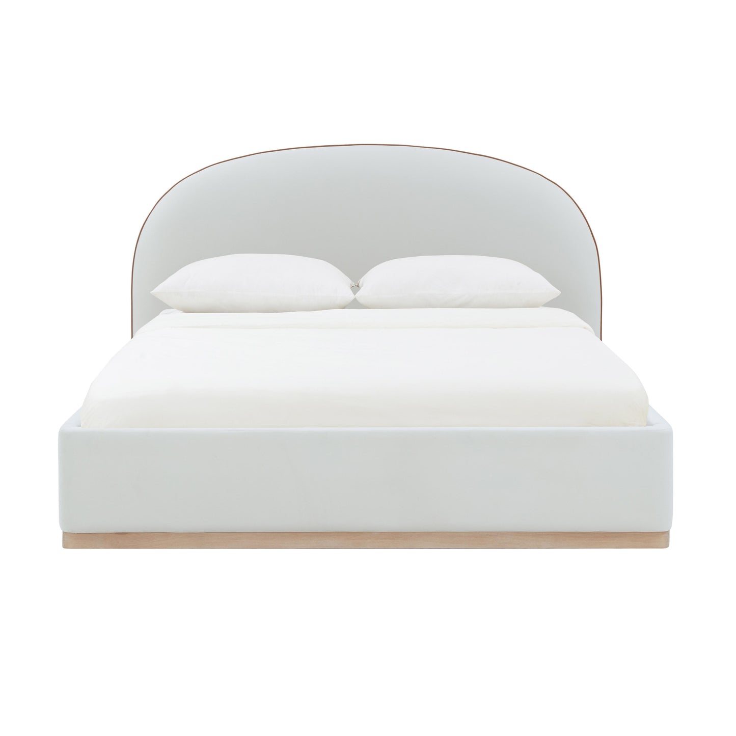 Marlow Cream Velvet King Bed by TOV