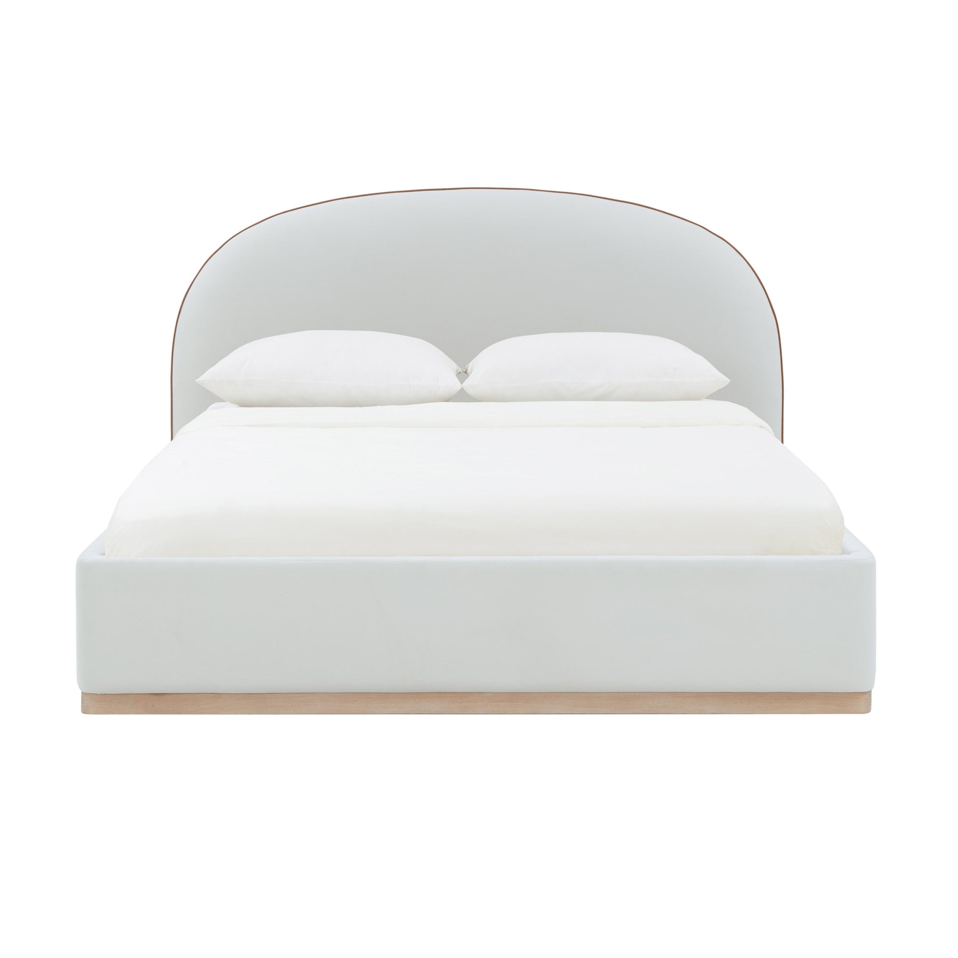 Marlow Cream Velvet King Bed by TOV