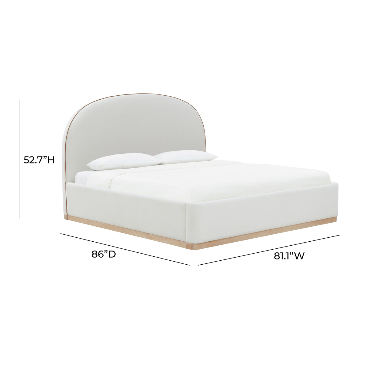 Marlow Cream Performance Velvet King Bed by TOV Furniture – photo 9 of 11
