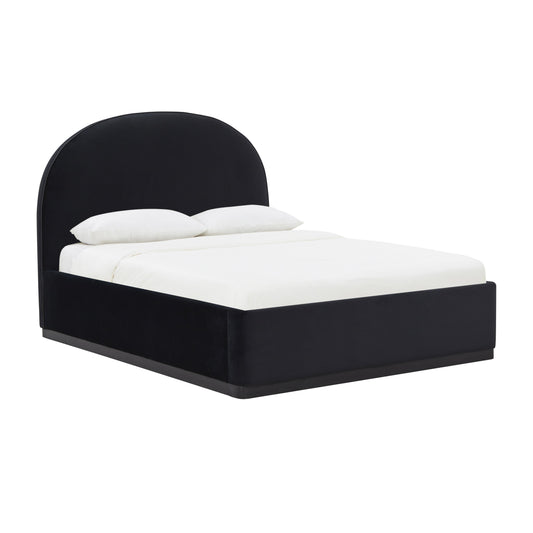 Marlow Black Velvet Queen Bed by TOV