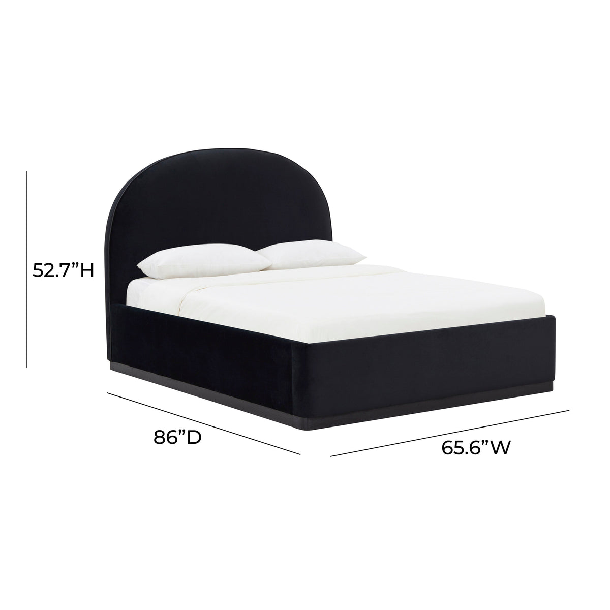 Marlow Black Performance Velvet Queen Bed by TOV Furniture – photo 9 of 12