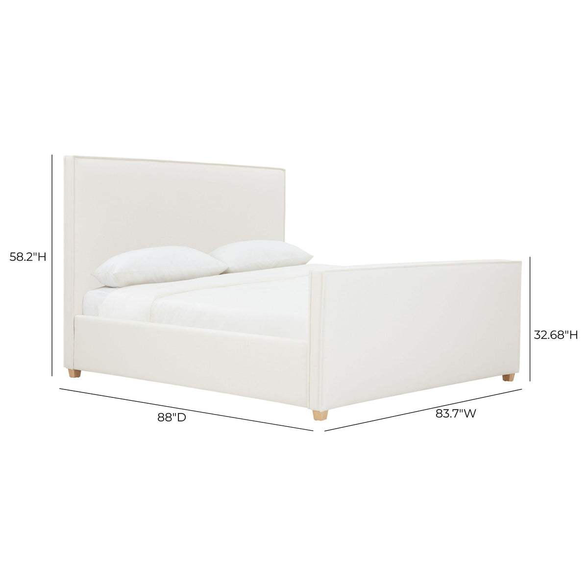 Bristol Park Ivory Contract-Grade Fabric Upholstered King Bed by TOV Furniture – photo 9 of 11