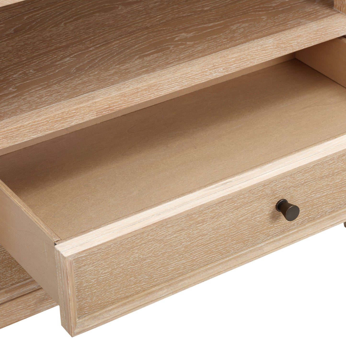 Bristol Park 30" Whitewashed Oak Wood 2-Drawer Nightstand Natural by Tov Furniture
