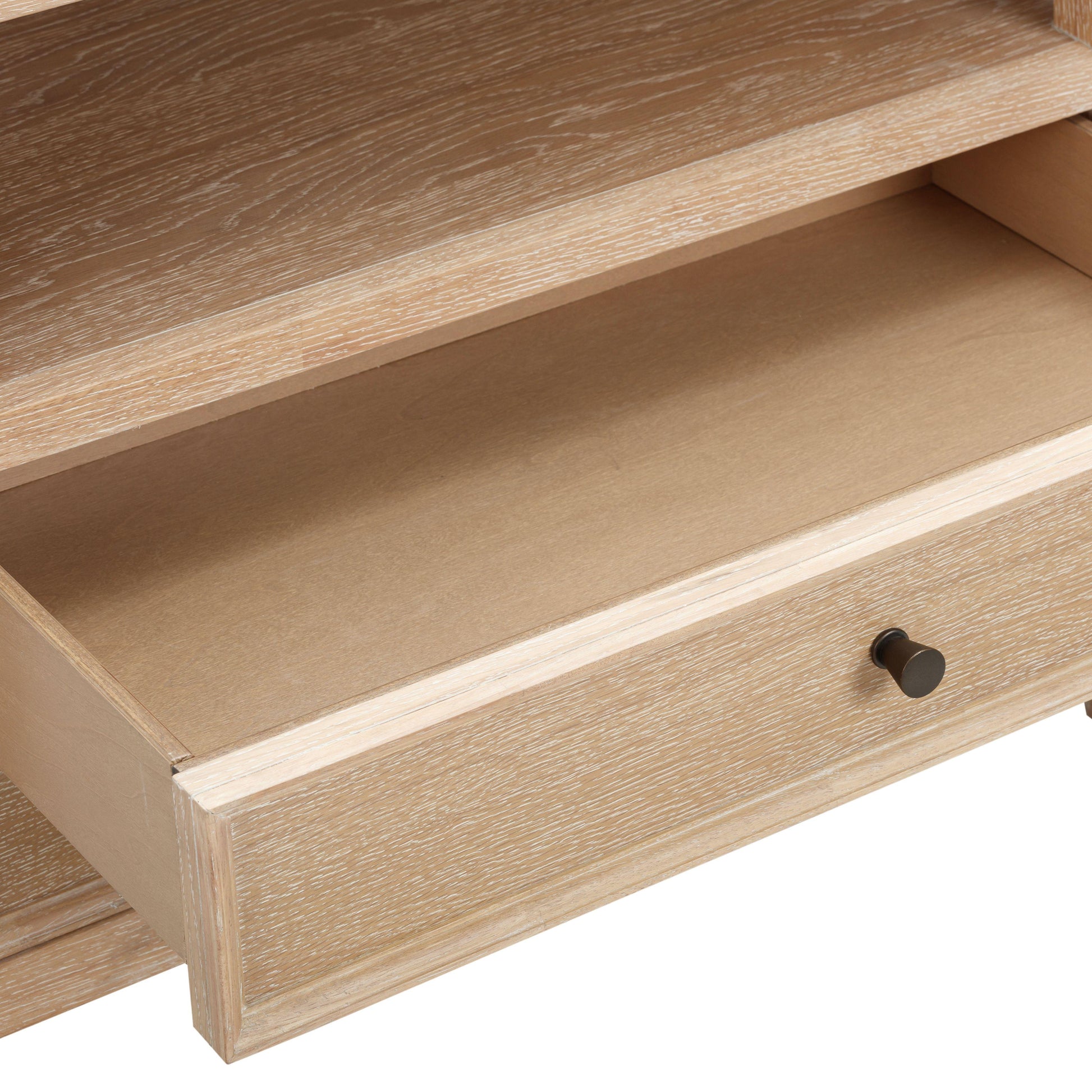 Bristol Park 30" Whitewashed Oak Wood 2-Drawer Nightstand Natural by Tov Furniture