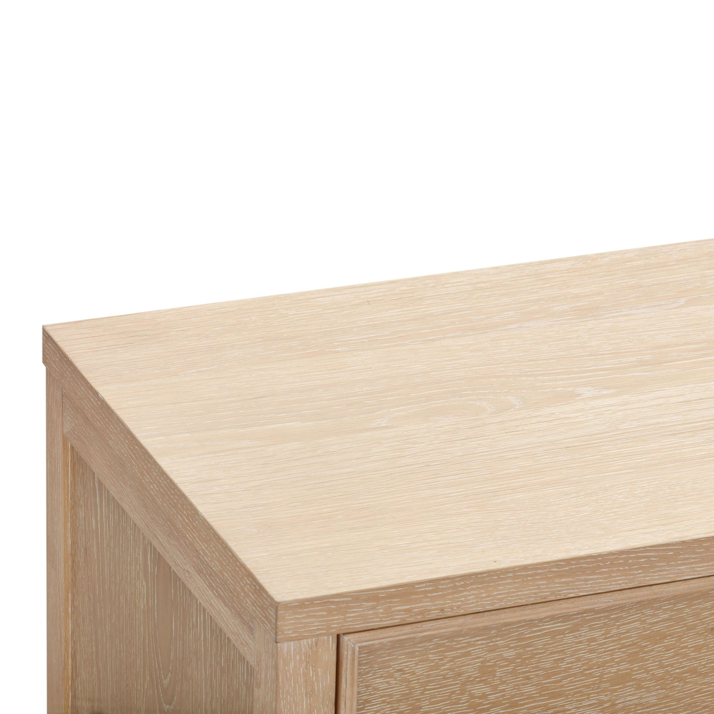 Bristol Park 62" Whitewashed Oak Wood 6-Drawer Dresser Natural by Tov Furniture