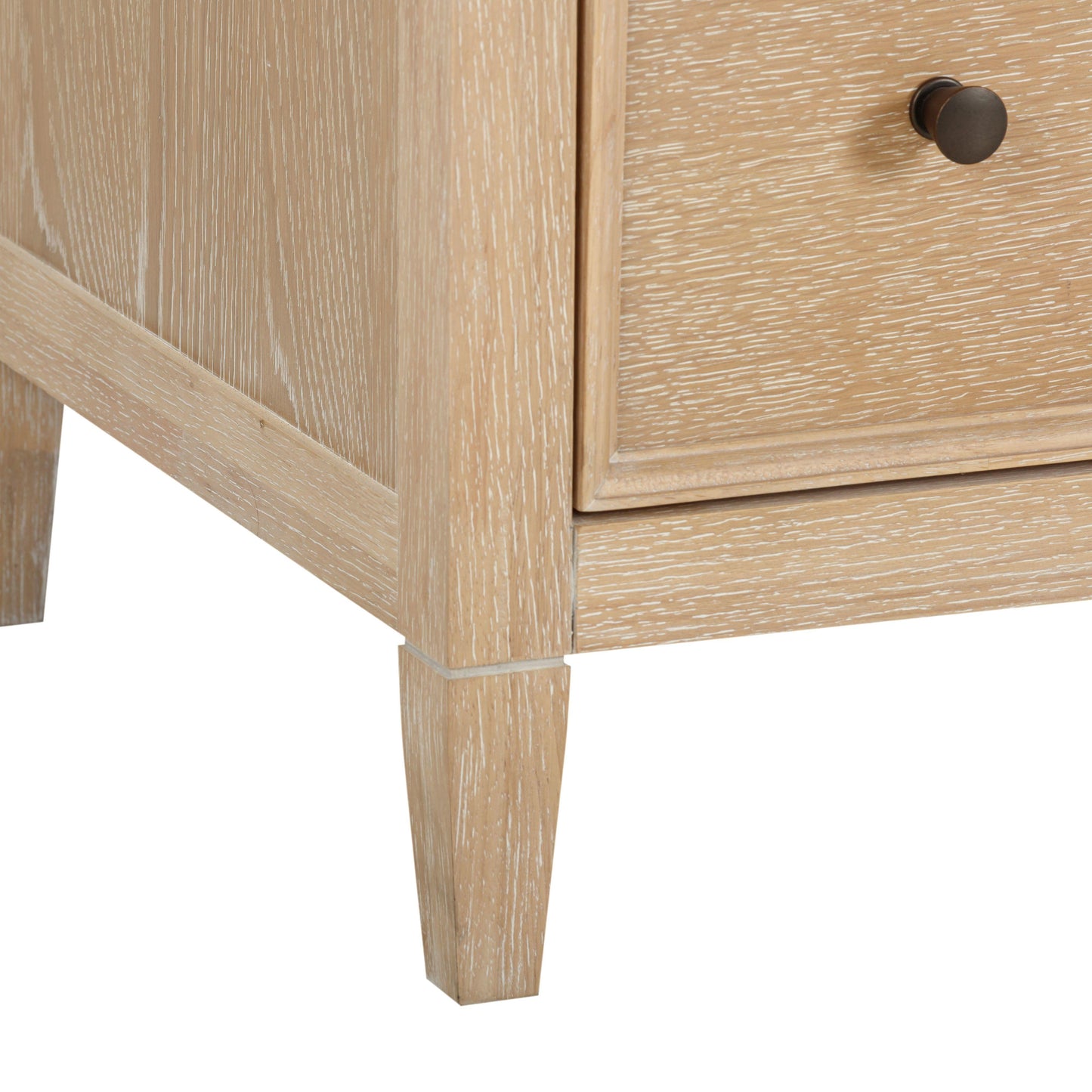 Bristol Park 62" Whitewashed Oak Wood 6-Drawer Dresser Natural by Tov Furniture