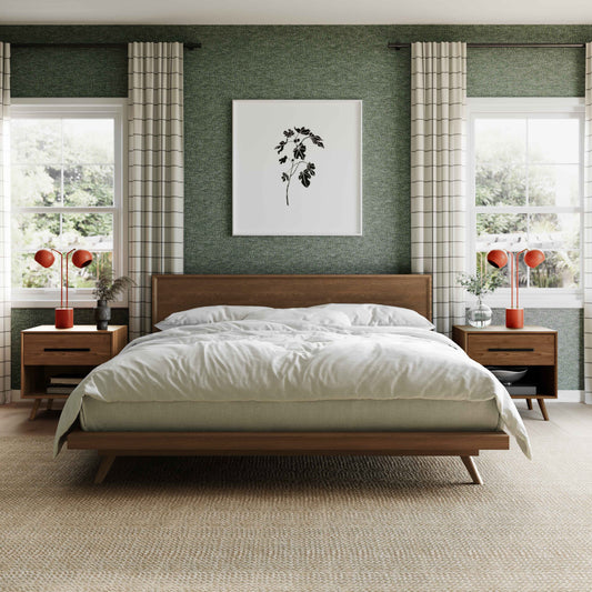Emery Walnut Wood Platform Bed by TOV Furniture – several sizes shown
