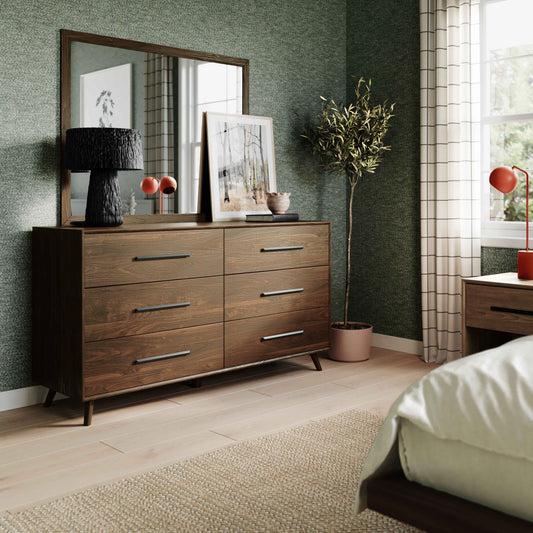 Emery 62" Walnut 6-Drawer Dresser by TOV Furniture – photo 2 of 8