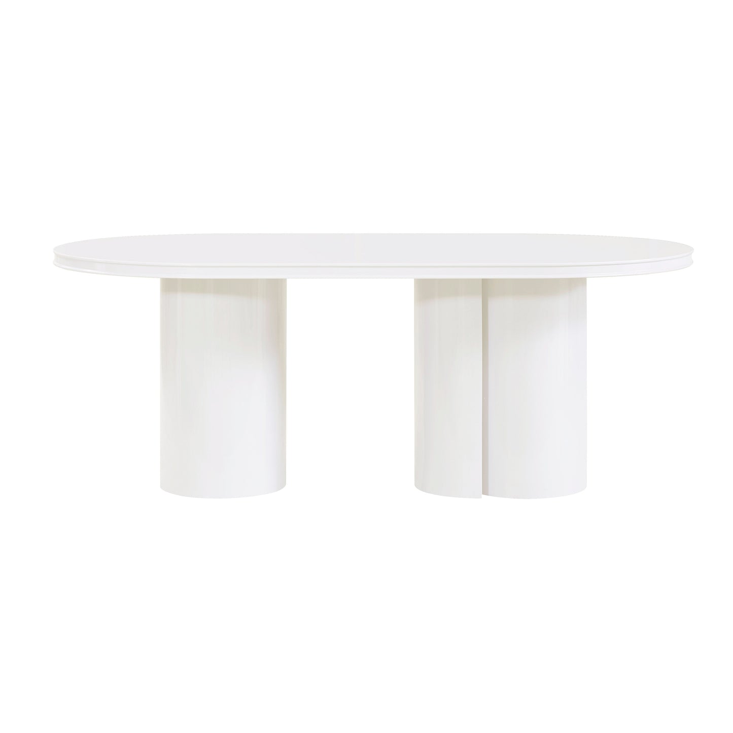 Elora 79" Lacquer Oval Dining Table White by Tov Furniture