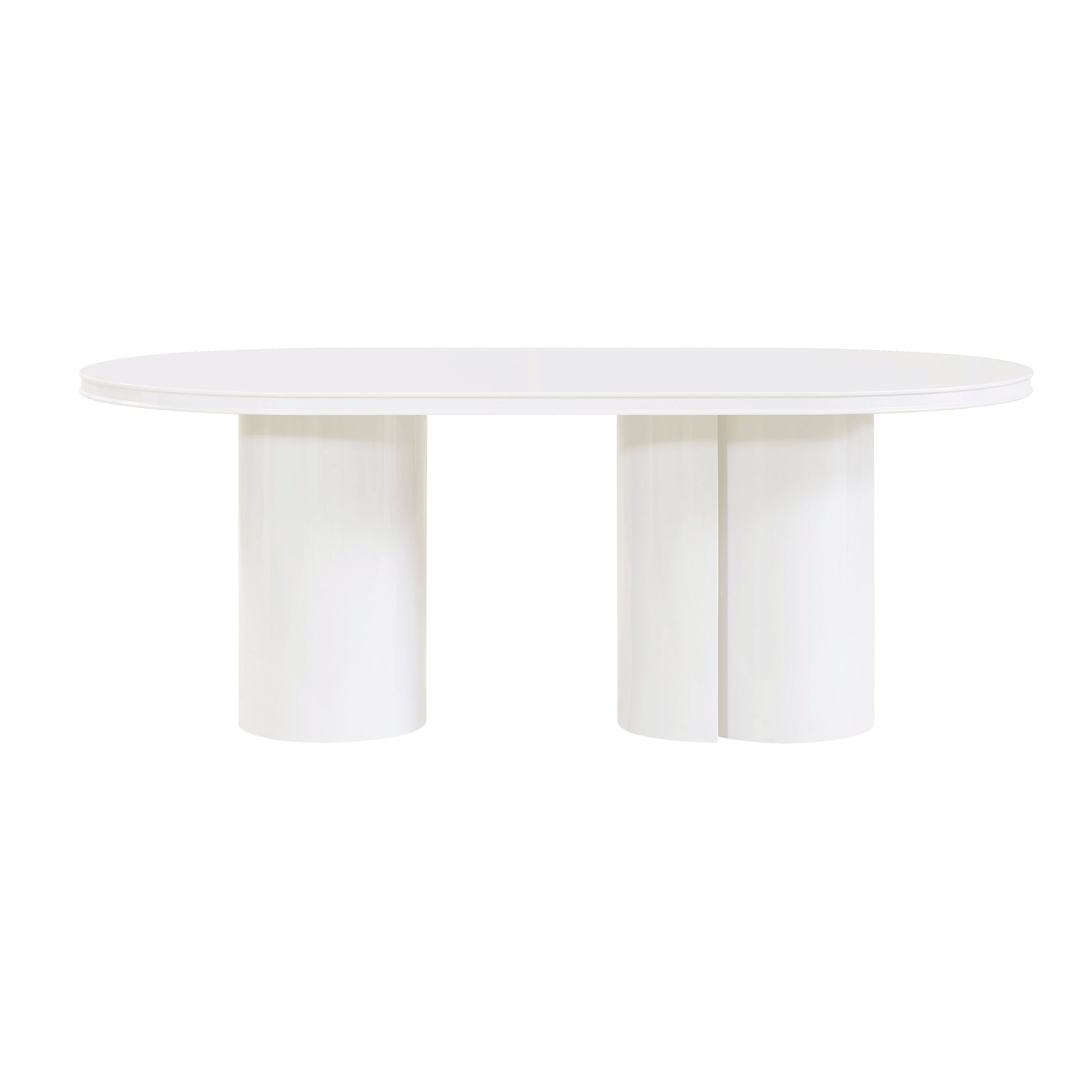 Elora 79" Lacquer Oval Dining Table White by Tov Furniture