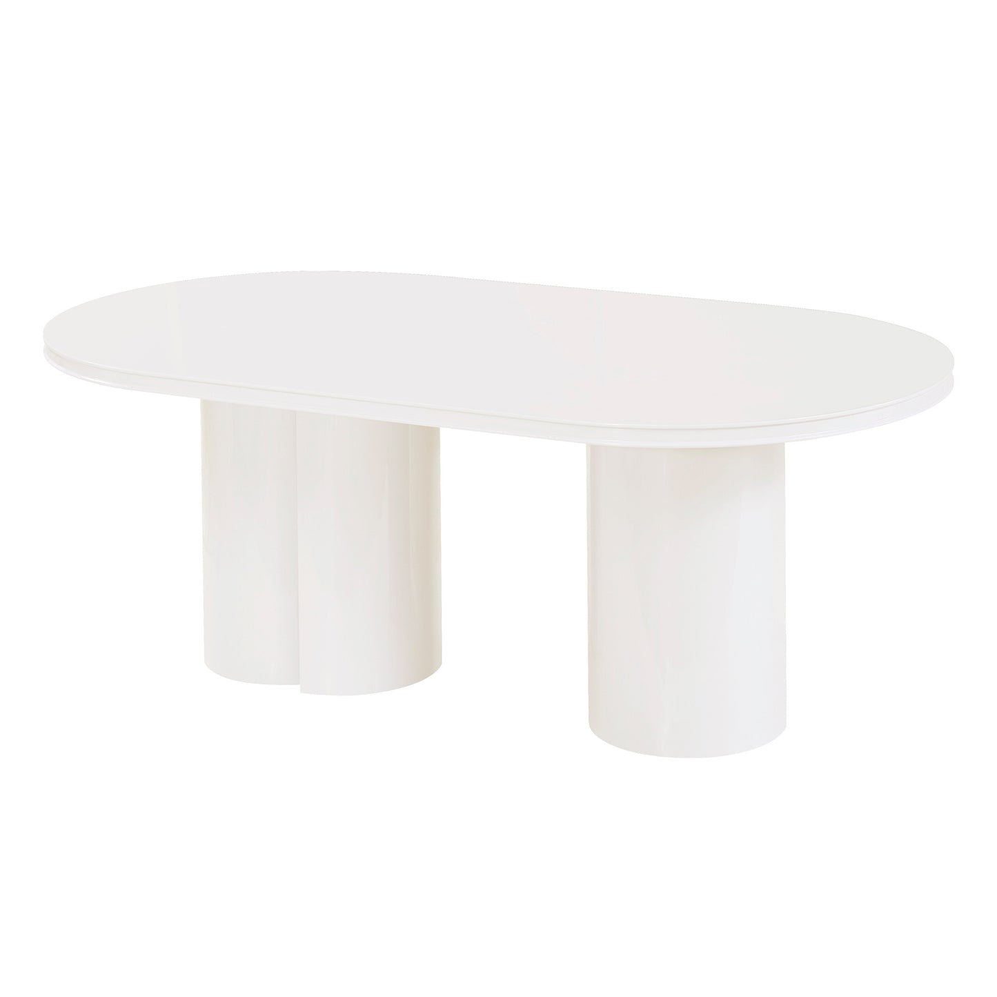 Elora 79" Lacquer Oval Dining Table White by Tov Furniture
