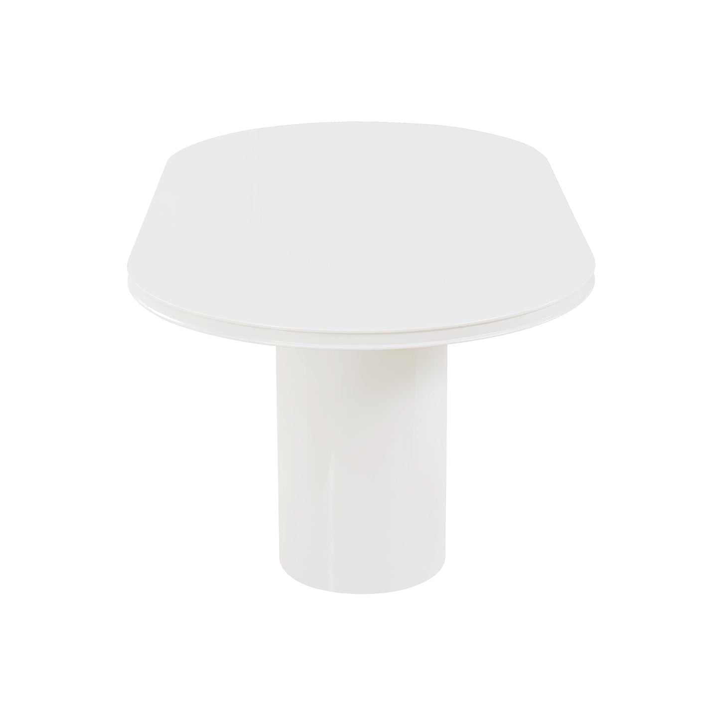 Elora 79" Lacquer Oval Dining Table White by Tov Furniture