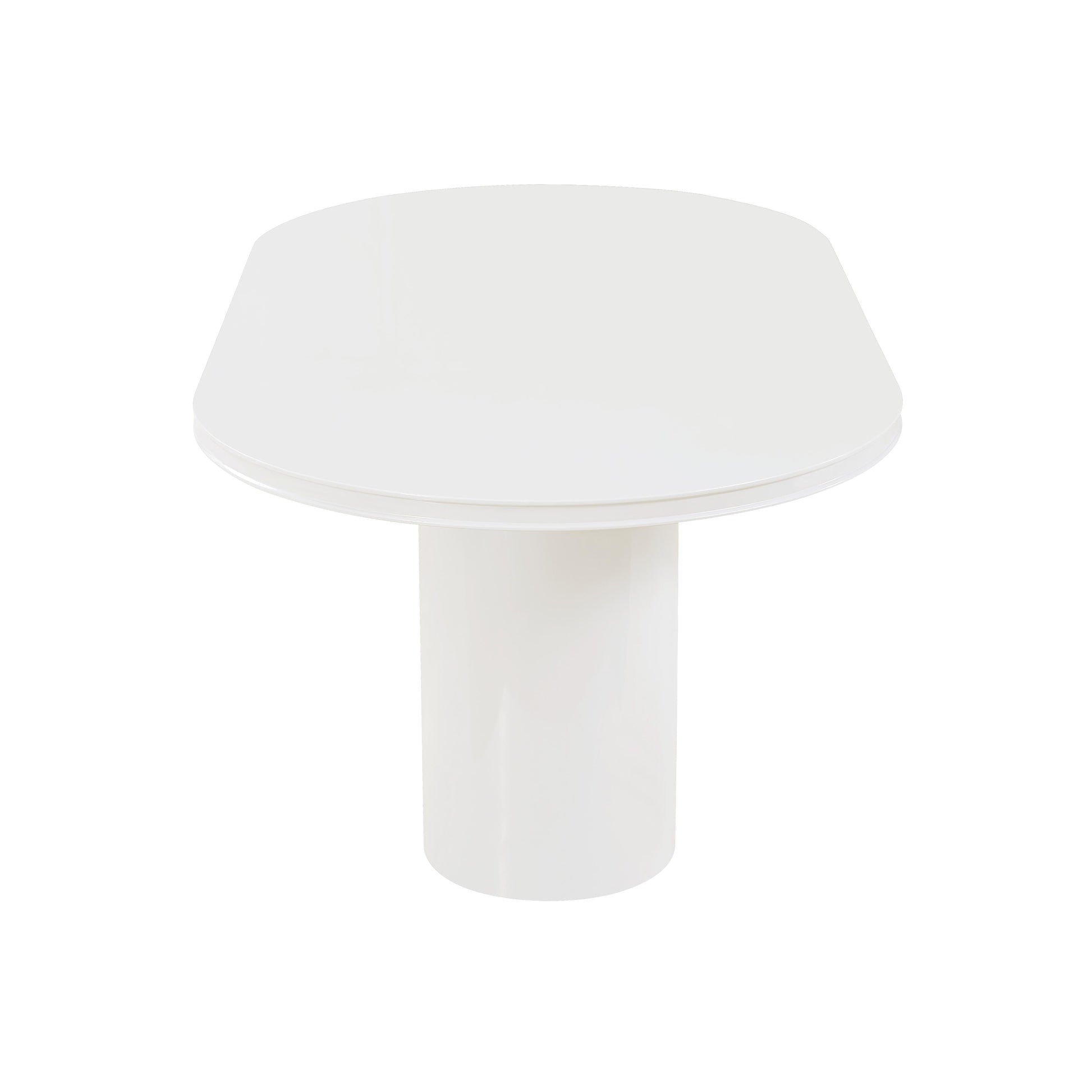 Elora 79" Lacquer Oval Dining Table White by Tov Furniture