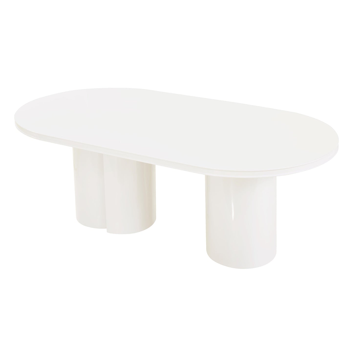 Elora 79" Lacquer Oval Dining Table White by Tov Furniture