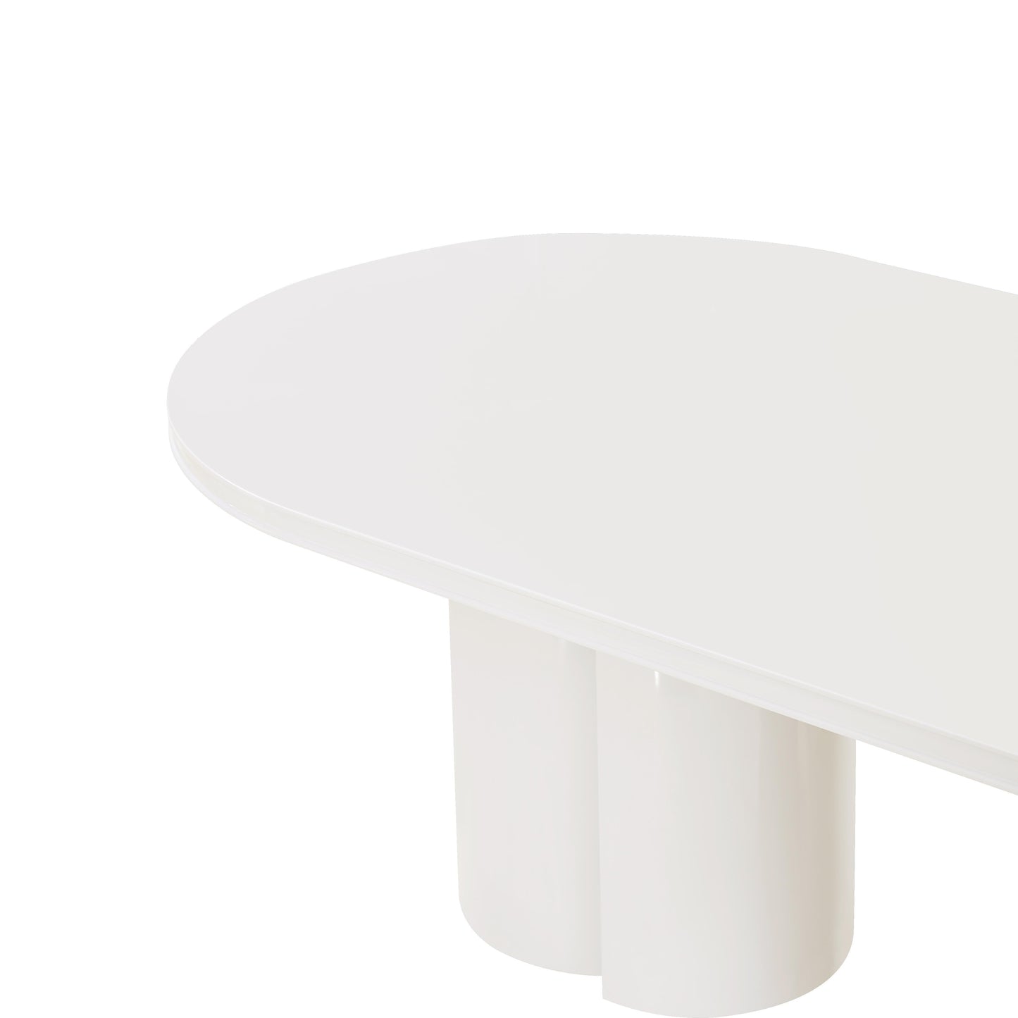 Elora 79" Lacquer Oval Dining Table White by Tov Furniture