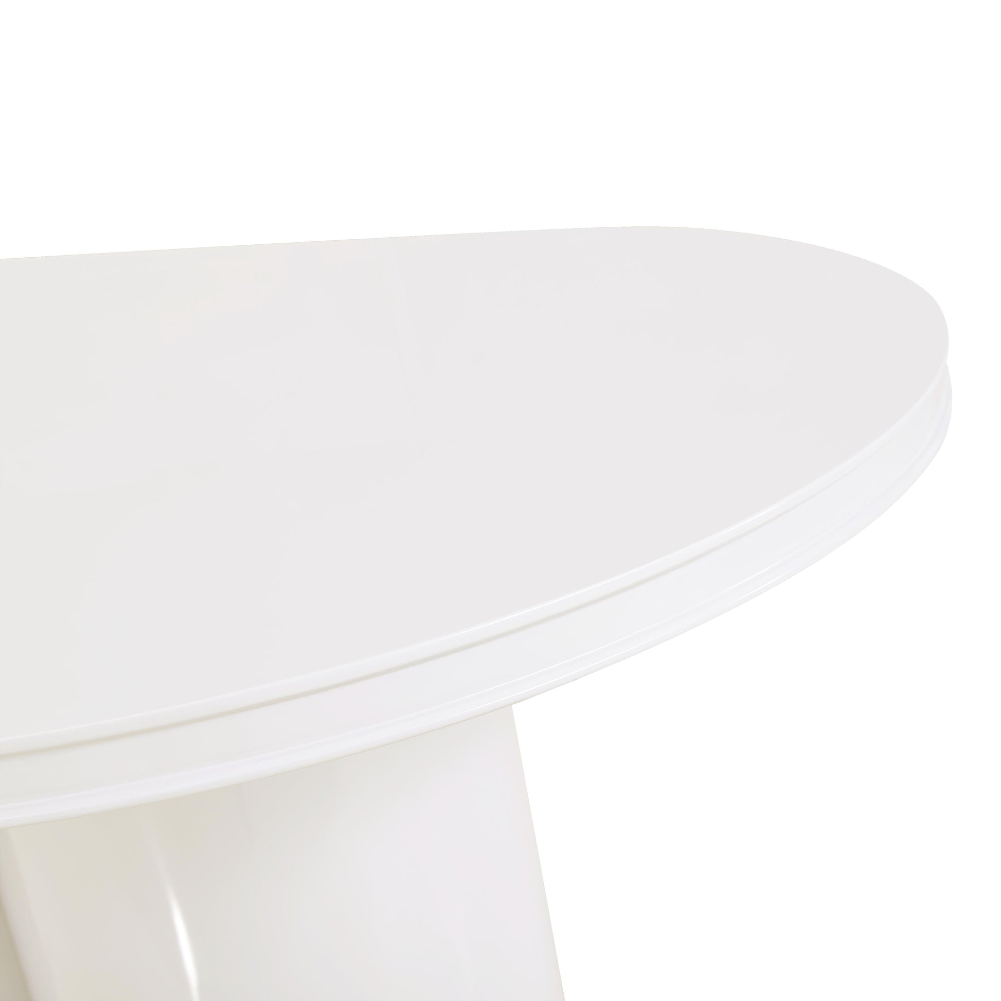 Elora 79" Lacquer Oval Dining Table White by Tov Furniture