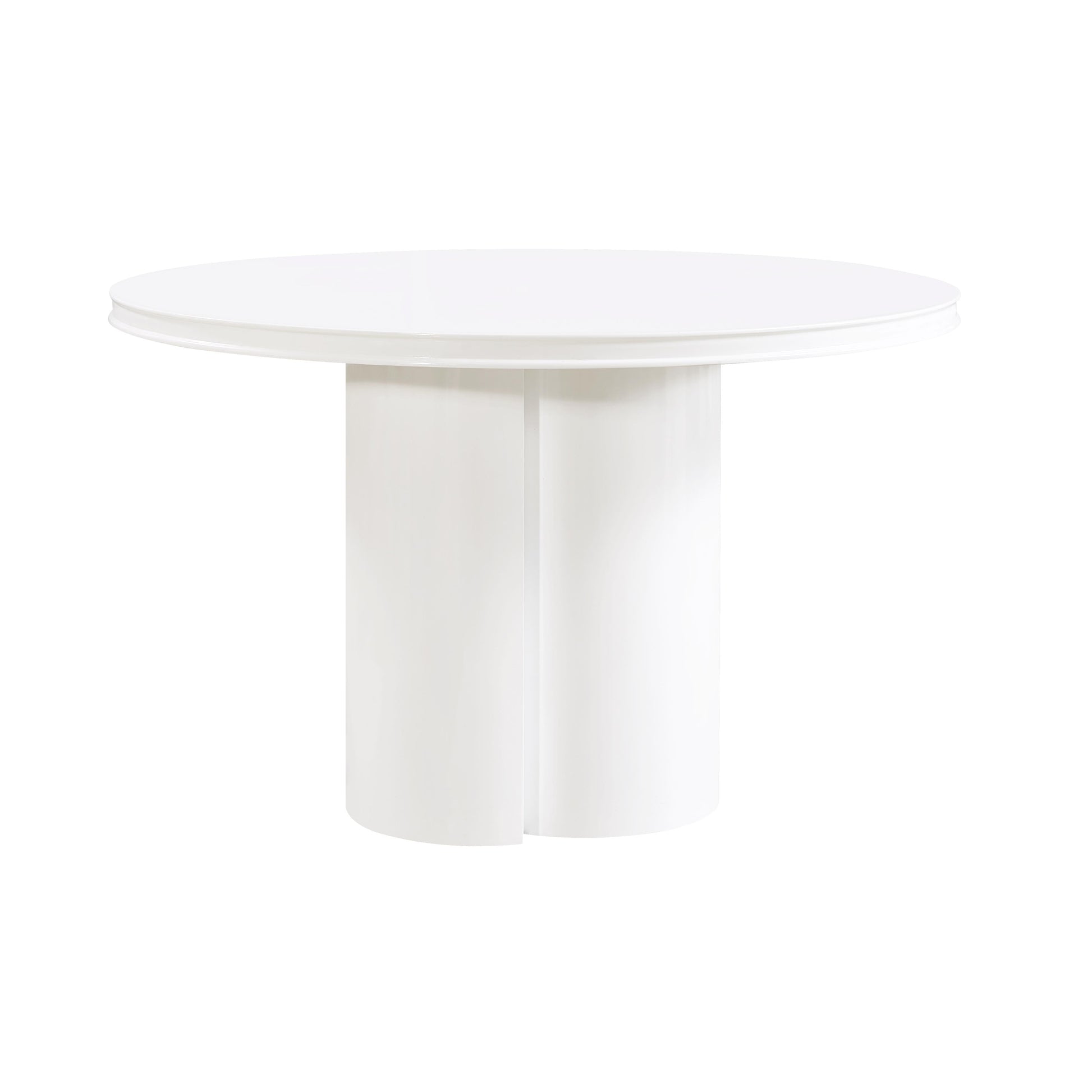 Elora 47" Lacquer Round Dining Table White by Tov Furniture