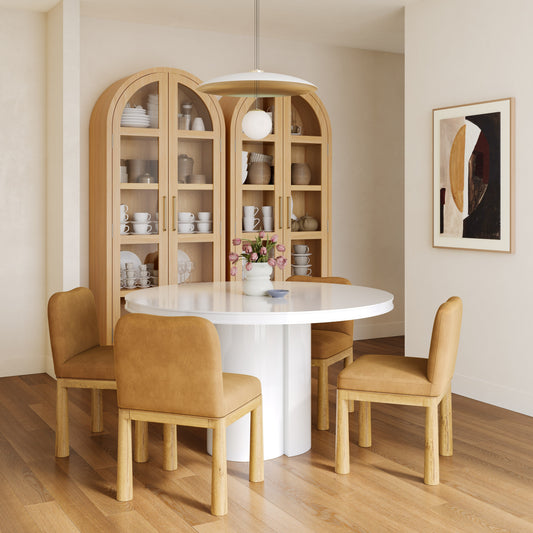 Elora White Lacquer 47" Round Dining Table by TOV Furniture – photo 2 of 8