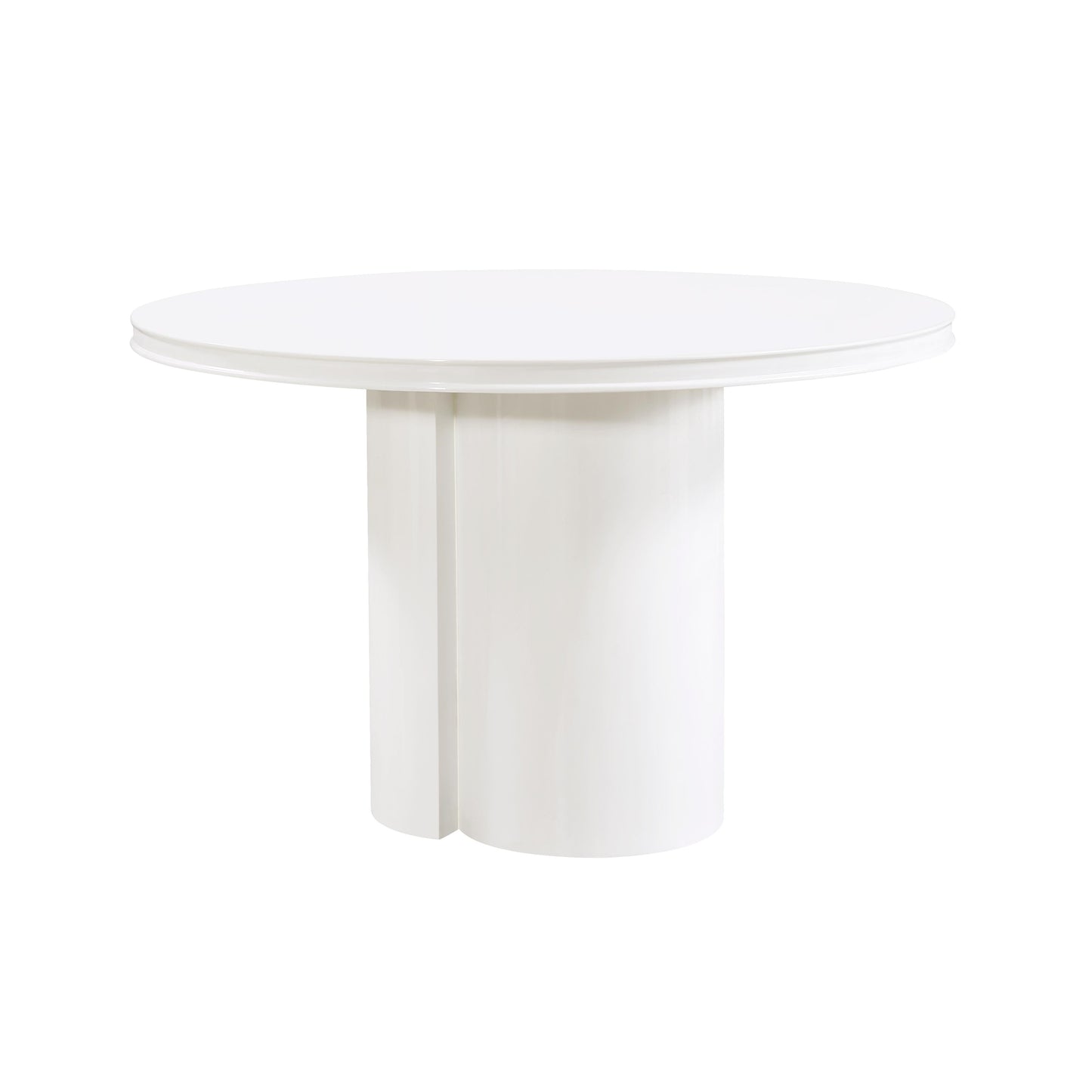 Elora 47" Lacquer Round Dining Table White by Tov Furniture