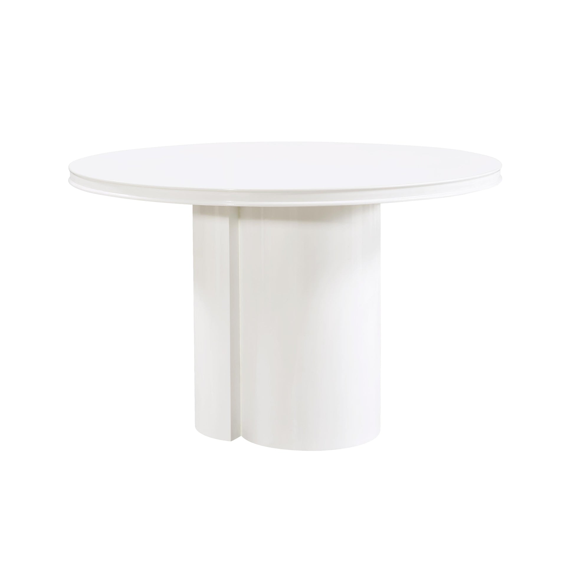 Elora 47" Lacquer Round Dining Table White by Tov Furniture