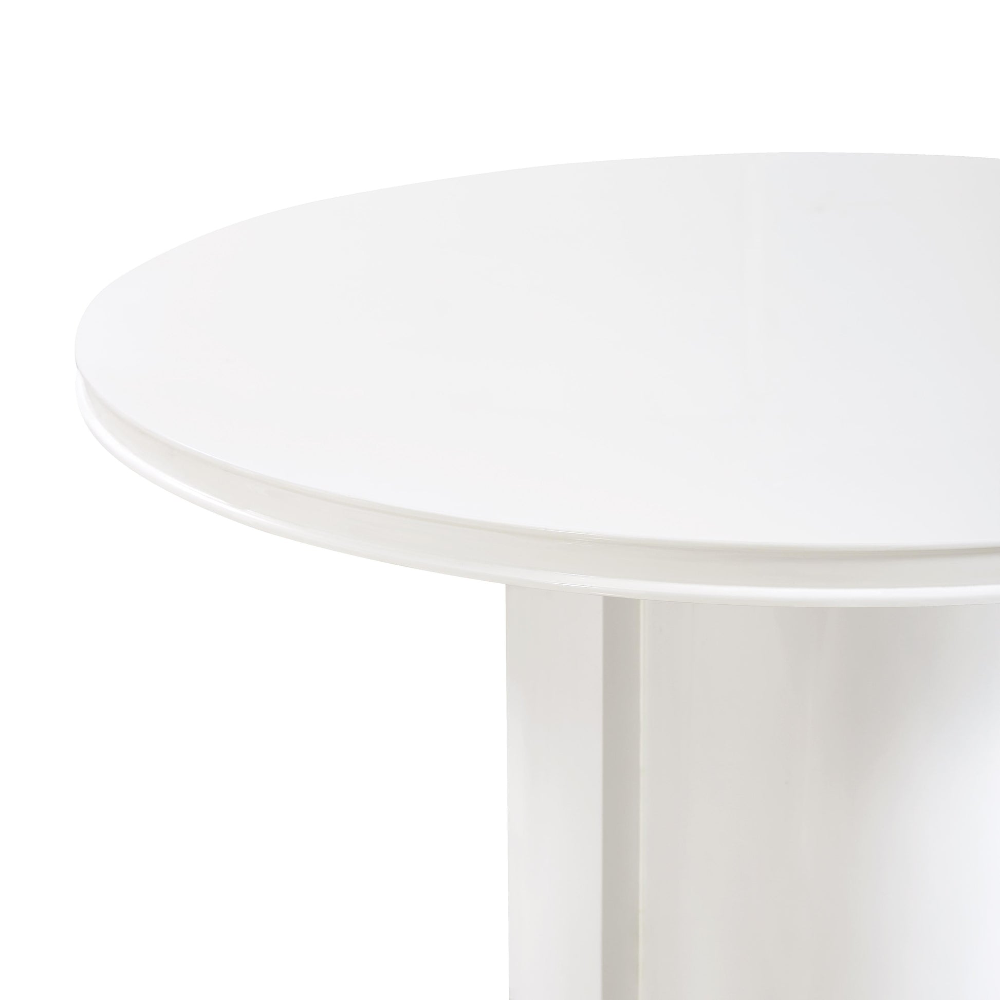 Elora 47" Lacquer Round Dining Table White by Tov Furniture