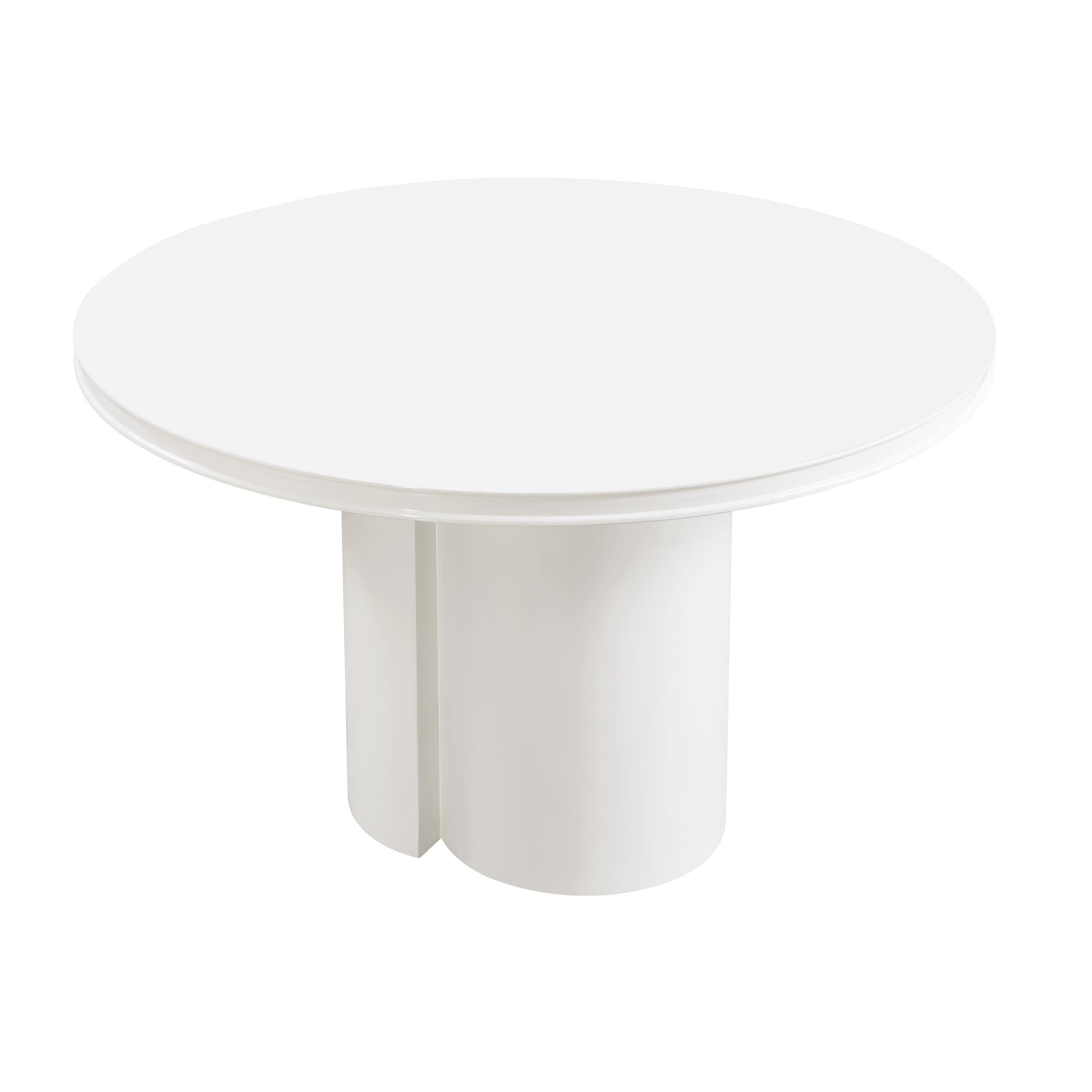 Elora 47" Lacquer Round Dining Table White by Tov Furniture