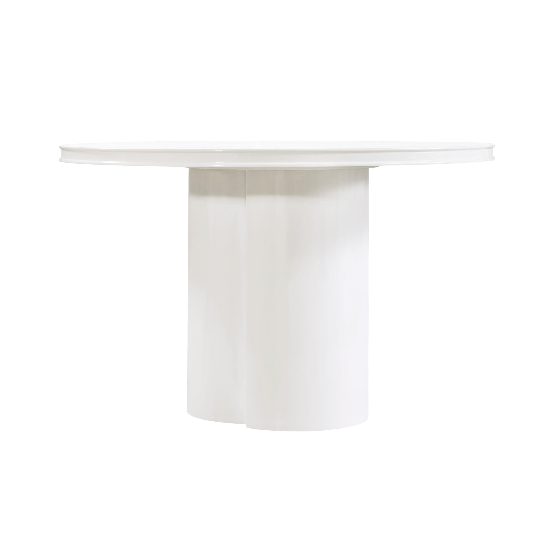 Elora 47" Lacquer Round Dining Table White by Tov Furniture