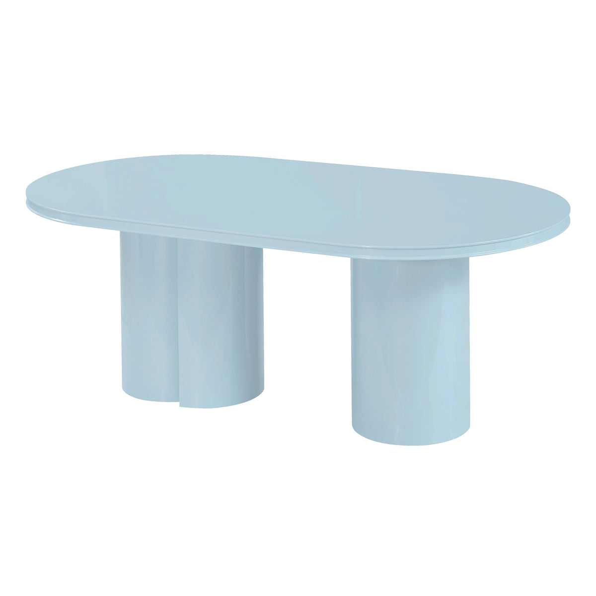 Elora Blue Lacquer 79" Oval Dining Table by TOV Furniture – photo 1 of 9