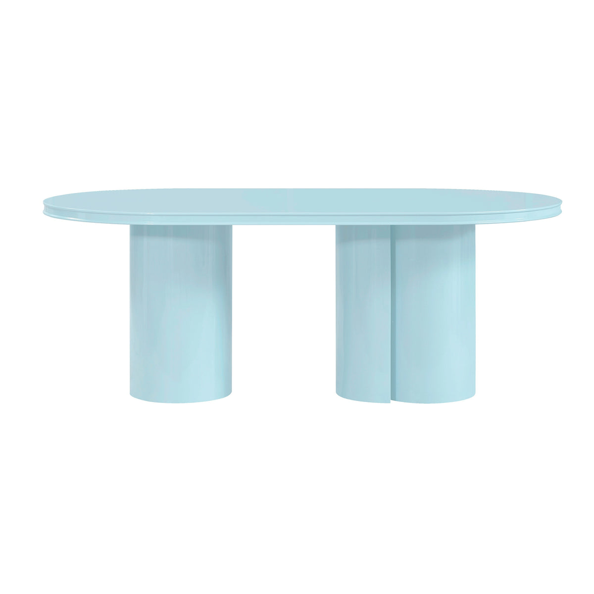 Elora Blue Lacquer 79" Oval Dining Table by TOV Furniture – photo 3 of 9