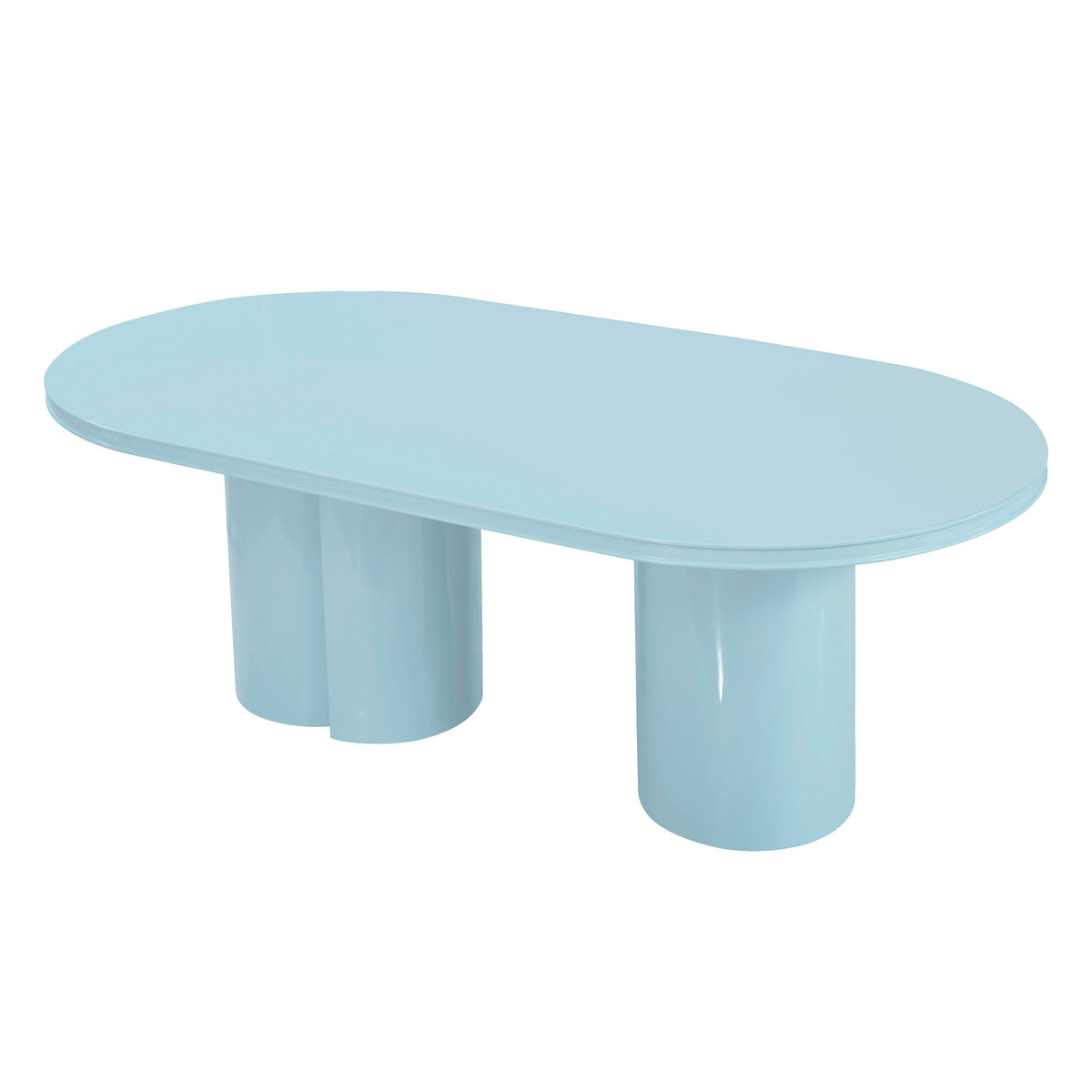 Elora Blue Lacquer 79" Oval Dining Table by TOV Furniture – photo 4 of 9