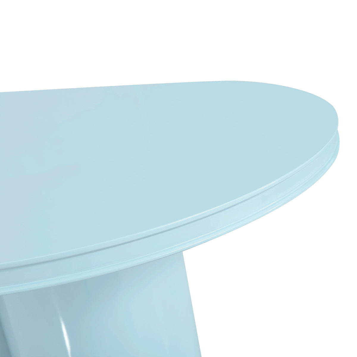 Elora Blue Lacquer 79" Oval Dining Table by TOV Furniture – photo 6 of 9
