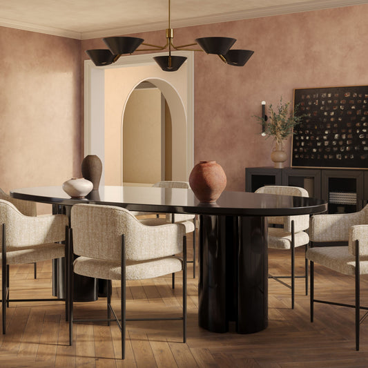 Zola Black Lacquer Oval 94.5" Dining Table by TOV Furniture – photo 2 of 11